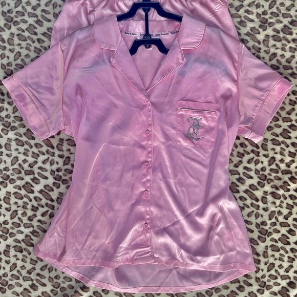 Juicy Couture Pink Silk Rhinestone Pajama Set - Picture 4 of 12